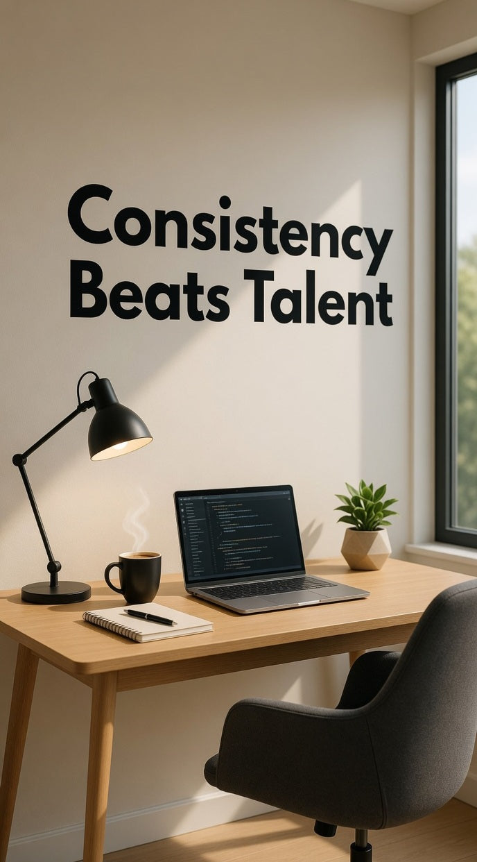 “Consistency Beats Talent” Wall Decal
