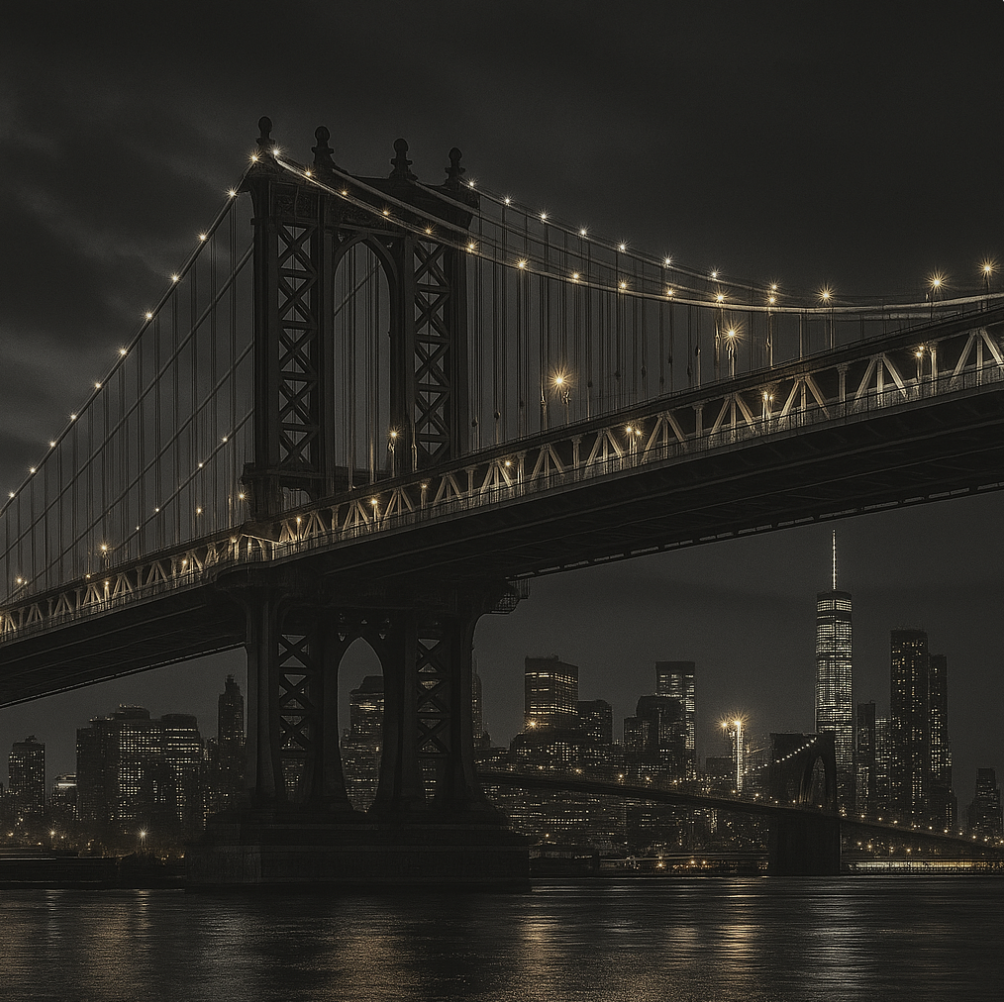 New York Nightscape - Bridge Lights