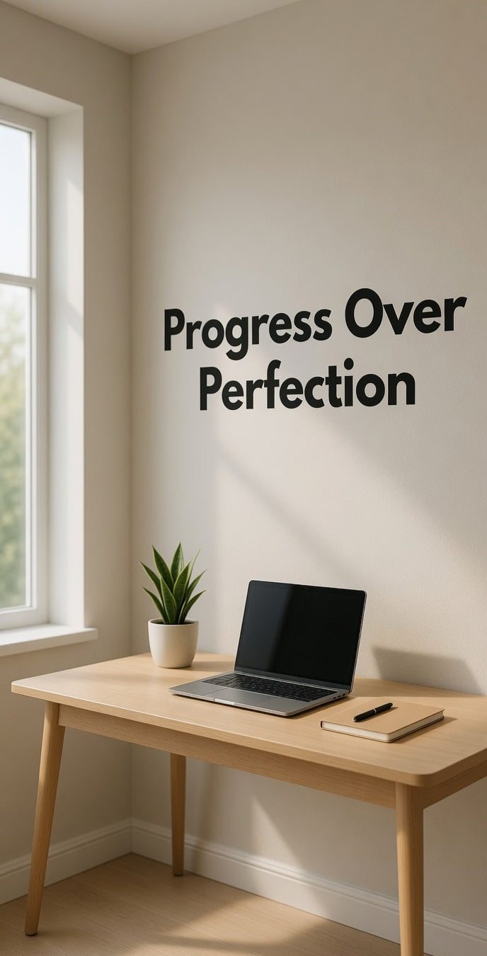 "Progress Over Perfection" Wall Decal